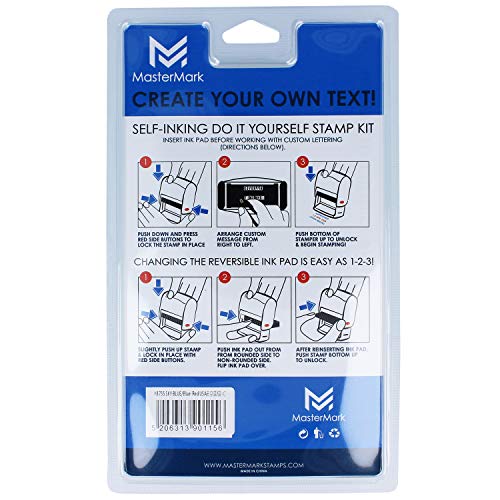 MasterMark Self-Inking DIY Date Stamp Kit - 1-5/8"x 1"Impression - Blue and Red Ink (8755) - Image 4