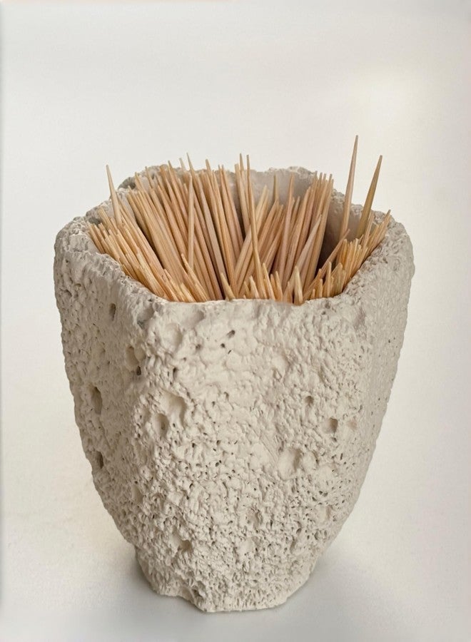stablerice Concrete Toothpick Holder Dispenser with 200 Picks,Toothpick Dispenser for Kitchen Home Restaurant Dining Room Birthday Hostess Thanksgiving Christmas Gift for Friend Family Concrete Decoration - Image 1