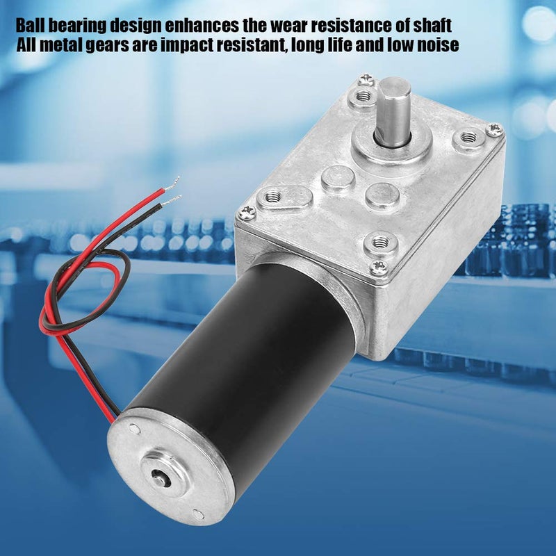 محرك تروس عالي العزم قابل للعكس 24 فولت 80 دورة في الدقيقة مع مخفض سرعة عمود 8 ملم - Image 3