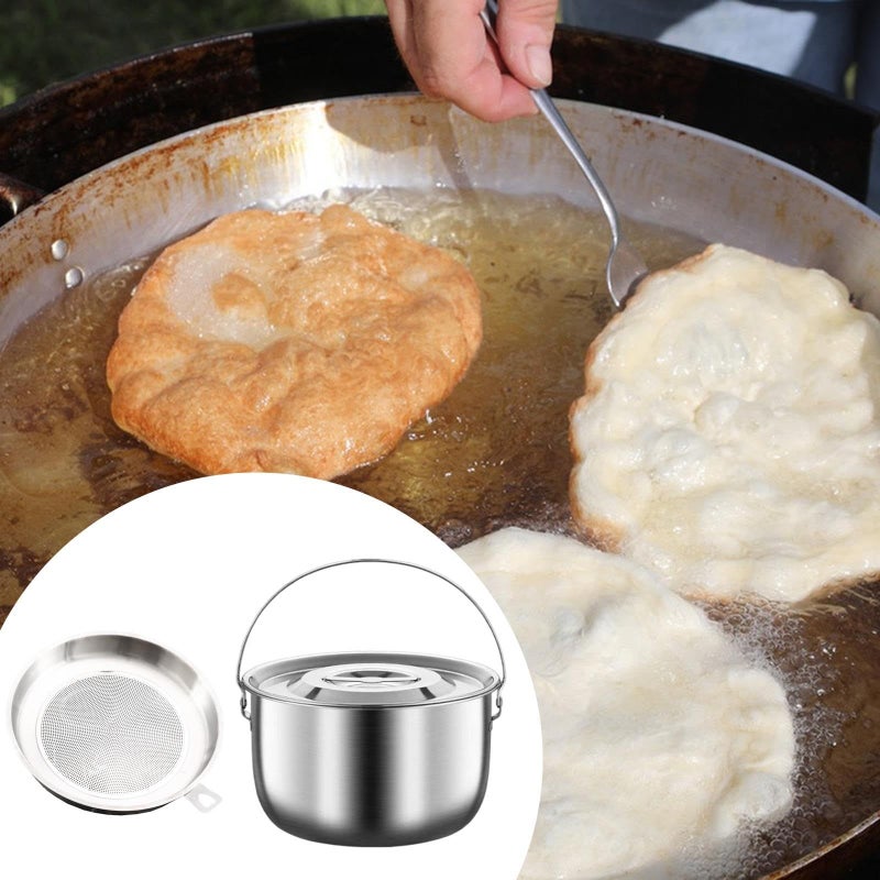Nonstick Multipurpose Oil Storage Container Pot With Lid And Strainer Easy To Clean 2 5L - Image 5