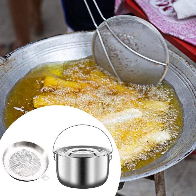 Nonstick Multipurpose Oil Storage Container Pot With Lid And Strainer Easy To Clean 2 5L - Image 4
