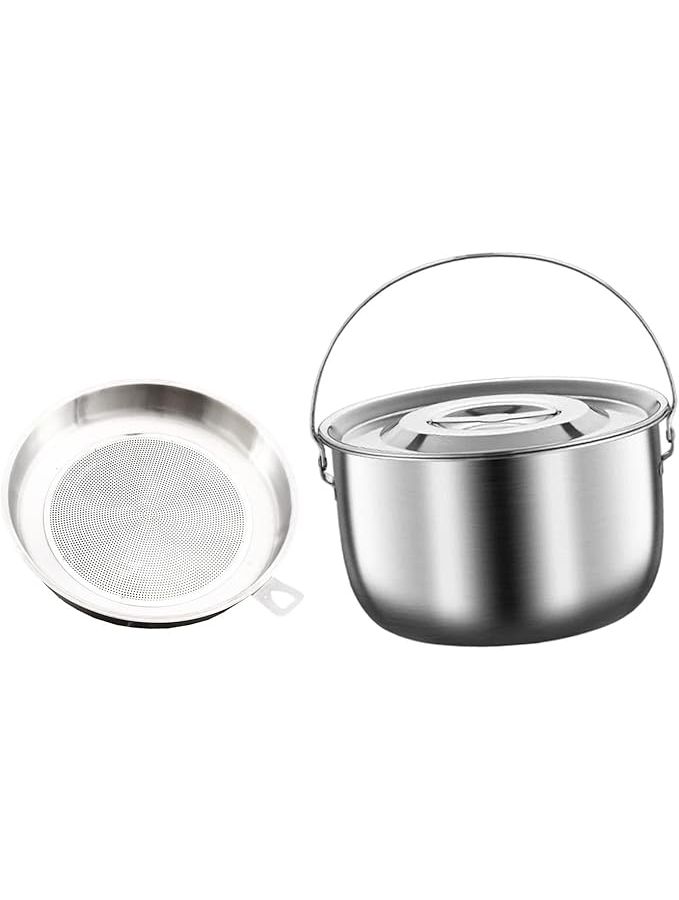 Nonstick Multipurpose Oil Storage Container Pot With Lid And Strainer Easy To Clean 2 5L - Image 1