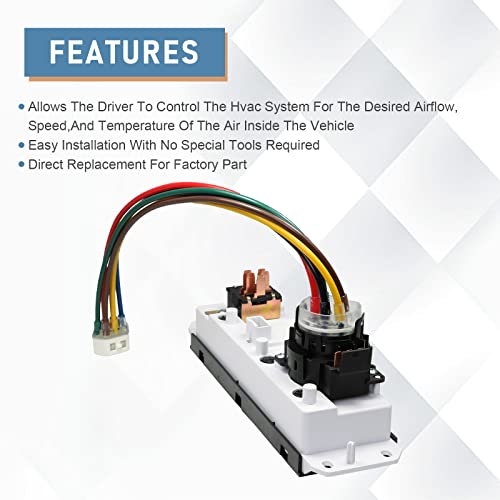 DICMIC HVAC A/C Heater Control Panel with Blower Motor Switch for 1999-2004 Jeep Wrangler TJ Replace# 55037473AB, BL101, HS-373 - Image 2