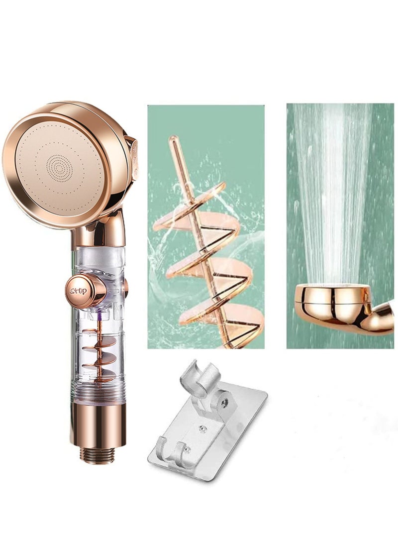Hand Shower Head, Handheld Turbo and Air Booster Shower, 3-speed Adjustment, High Pressure Water Saving, Pause Button, Filter Filter, Adjust Water Volume, Easy Installation - Image 1
