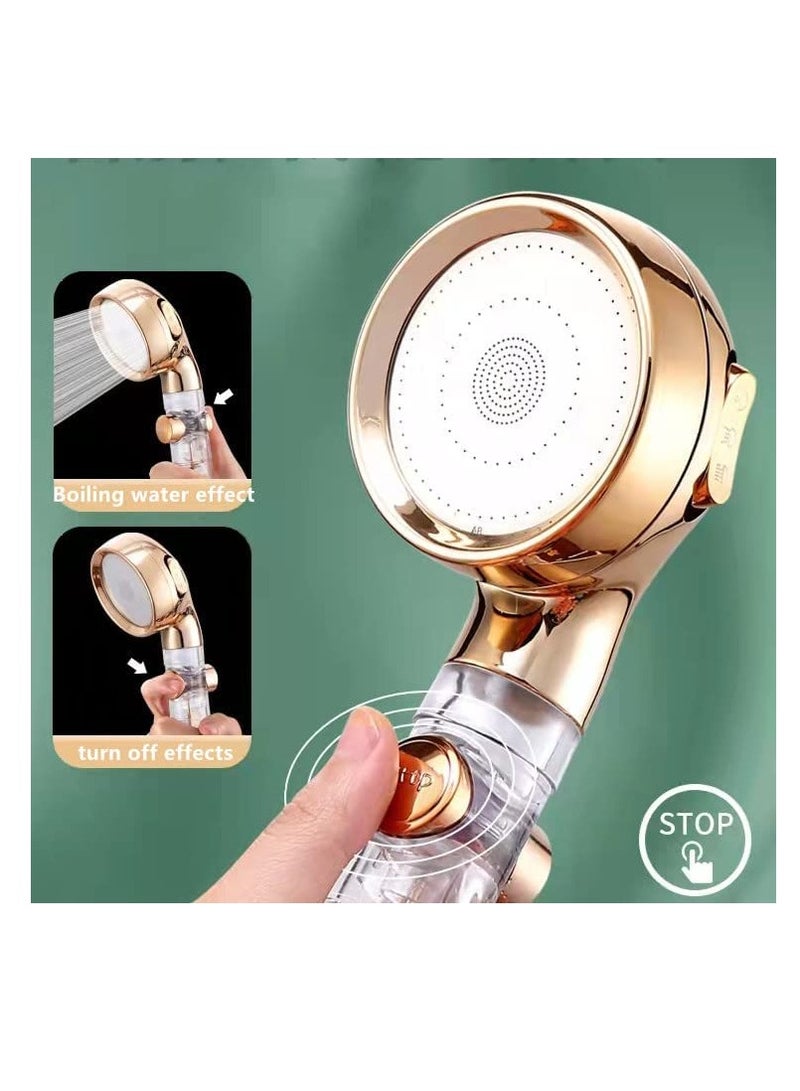 Hand Shower Head, Handheld Turbo and Air Booster Shower, 3-speed Adjustment, High Pressure Water Saving, Pause Button, Filter Filter, Adjust Water Volume, Easy Installation - Image 2