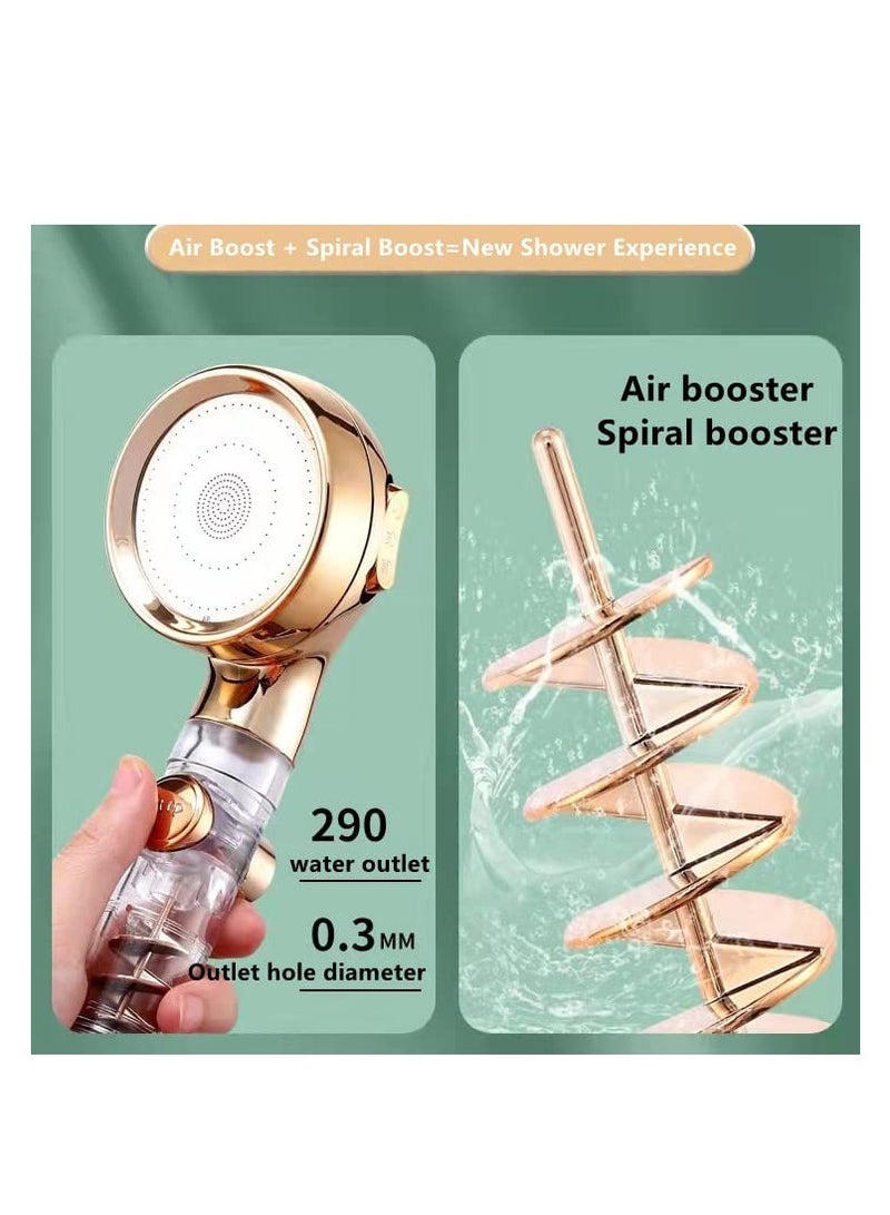 Hand Shower Head, Handheld Turbo and Air Booster Shower, 3-speed Adjustment, High Pressure Water Saving, Pause Button, Filter Filter, Adjust Water Volume, Easy Installation - Image 5