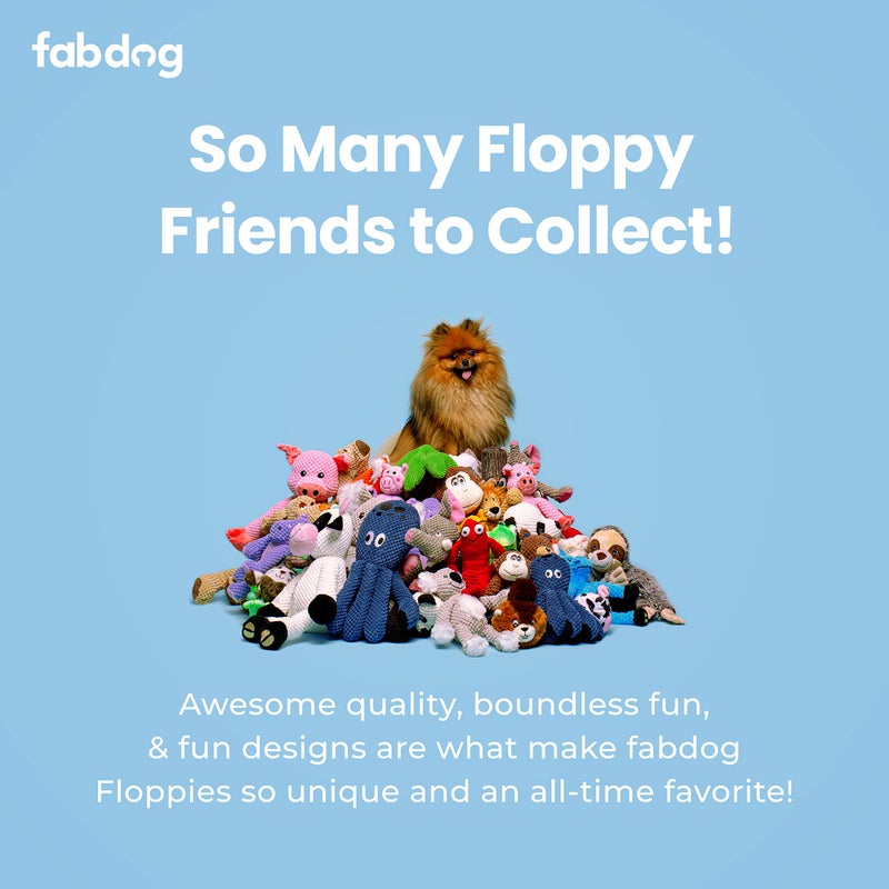 fabdog Floppies Plush Dog Toy - Cute & Durable Squeaky Dog Toys - Best Squeak Toy for Puppies and All Breeds | Ideal Pet Gift| Large Hippo - Image 5