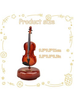 Beauenty Violin Music Box - Classical Music Box Mini Replica Instrument Crafts Decoration Gift Craft Home Office Ornament  - Image 4