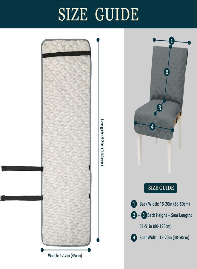 Yonus Waterproof Dining Chair Cover Office Chair Cover Water Resistant Dining Room Chair Cover Kitchen Chair Slipcover Computer Chair Cover with Anti-Slip Buckle (Grey, 1PCS) - Image 4