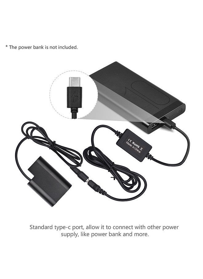 PD USB Type-C Cable to DMW-DCC12 Dummy Battery DC Coupler DMW-BLF19  Replacement for Panasonic LUMIX DMC-GH3 DMC-GH4 DMC-GH3K DMC-GH4K DC-GH5 DC-G9