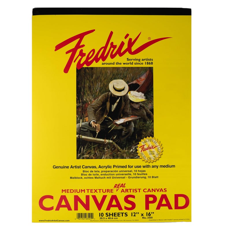 Fredrix Creative Series Pad, 12" x 16", White Canvas - Image 1