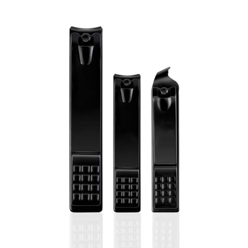 FORCE 24 Force24 - Nail Clippers Set, Ultra Sharp Sturdy Fingernail Toenail Clipper Nail Cutters set for men women adult nail cutter set for Thick Toenails & Nails (BLACK Set of 3 without Box) - Image 2