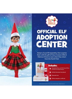 The Elf on the Shelf The Elf on the Shelf Claus Couture Gifts and Glamour Party Dress for Your Scout Elf - Includes Timeless Red and Green Plaid Party Dress with Sparkly Green Bodice  - Image 4