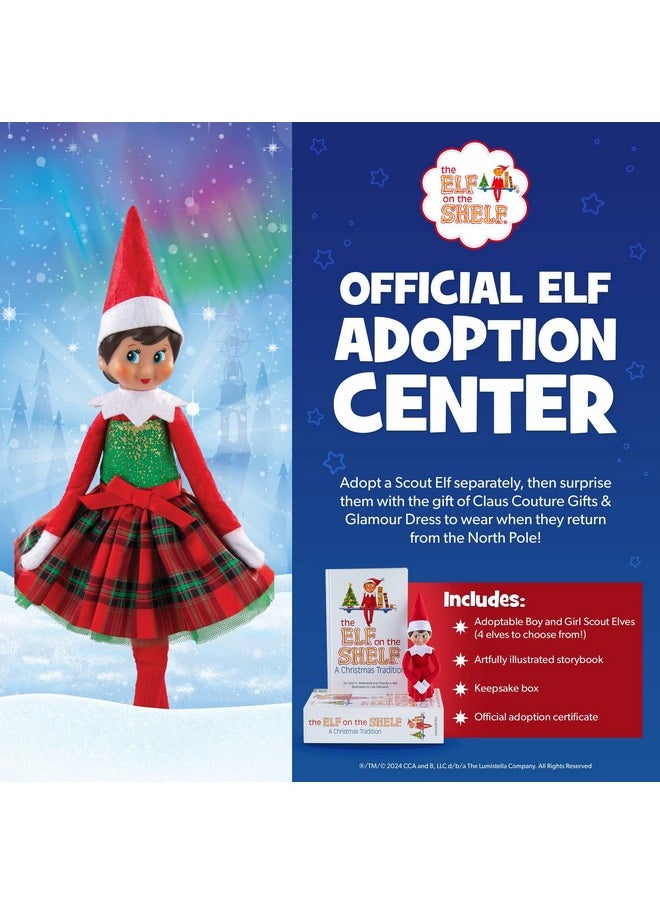 The Elf on the Shelf The Elf on the Shelf Claus Couture Gifts and Glamour Party Dress for Your Scout Elf - Includes Timeless Red and Green Plaid Party Dress with Sparkly Green Bodice  - Image 4