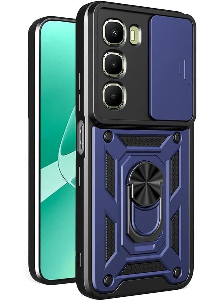 جراب Infinix hot 60 pro plus كام شيلد مقاوم للصدمات والخدوش حماية كاملة بتصميم جذاب مع غطاء للكاميرا وحلقة معدنية متعدد الوظائف لهاتف انفينكس هوت 60 برو بلس  (Infinix hot 60 pro plus cover)