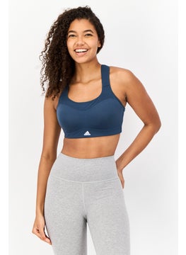 Adidas Women Brand Logo Padded Sports Bra, Teal Green  - Image 1