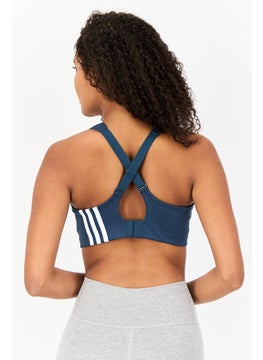 Adidas Women Brand Logo Padded Sports Bra, Teal Green  - Image 2