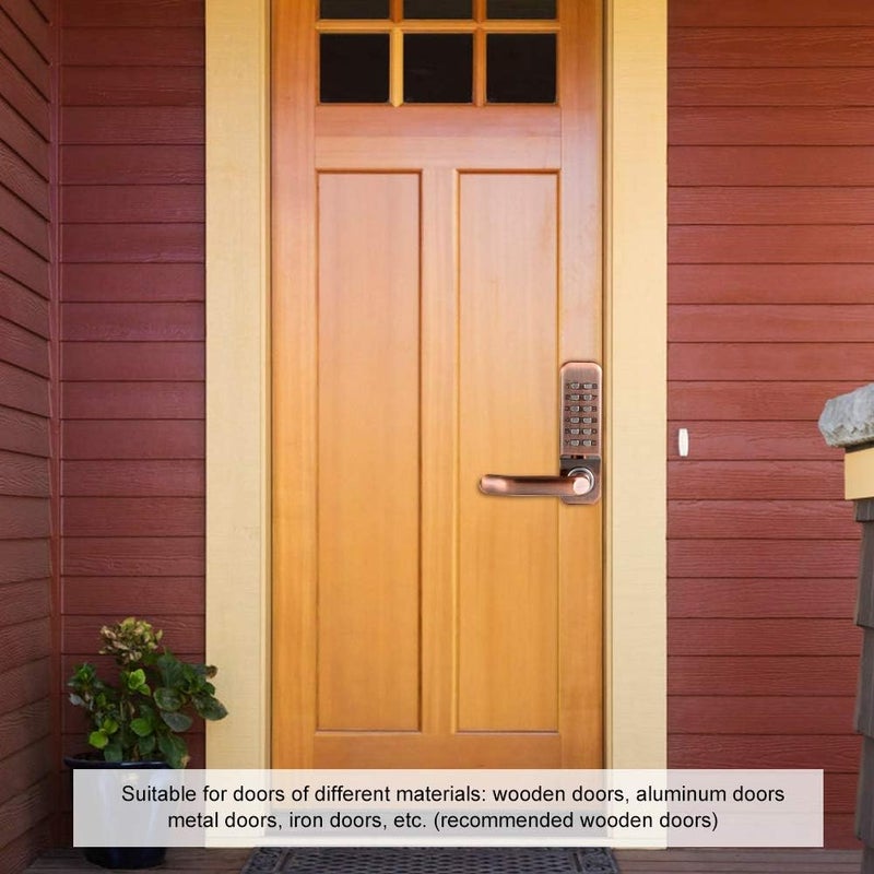 كلاراكو قفل باب رقمي ميكانيكي بكلمة مرور، قفل باب بدون مفتاح من سبائك الزنك مقاوم للماء والصدأ، طلاء PVD، لا يتلاشى، يمكن تركيبه على اليسار أو اليمين - Image 4