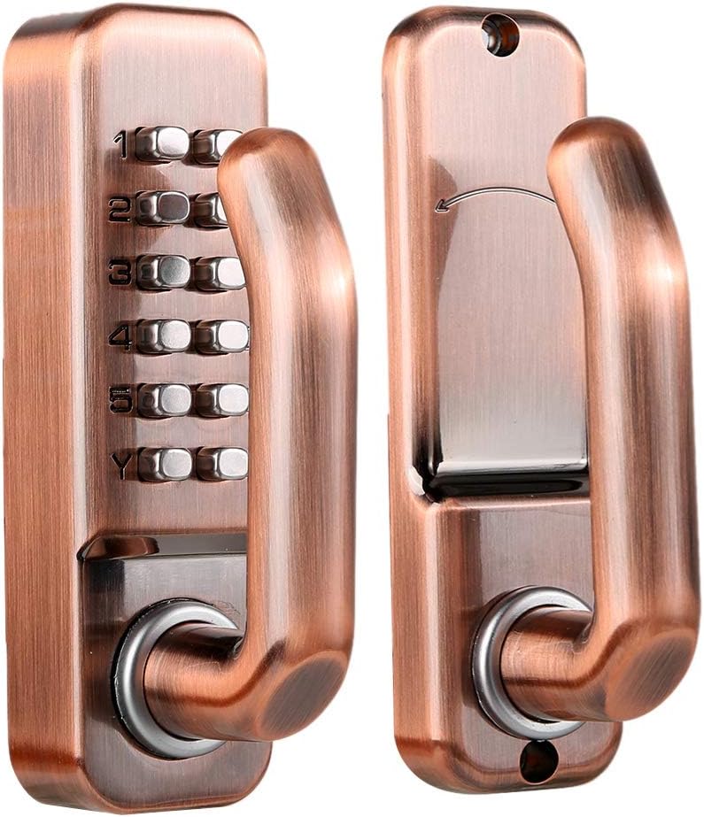 كلاراكو قفل باب رقمي ميكانيكي بكلمة مرور، قفل باب بدون مفتاح من سبائك الزنك مقاوم للماء والصدأ، طلاء PVD، لا يتلاشى، يمكن تركيبه على اليسار أو اليمين - Image 1