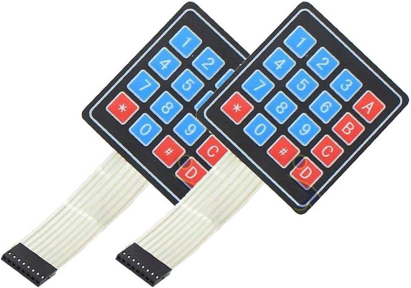 DEVMO 2PCS 4 x 4 Matrix Array 16 Key Membrane Switch Keypad Keyboard Compatible with Ar-duino/AVR/PIC - Image 1