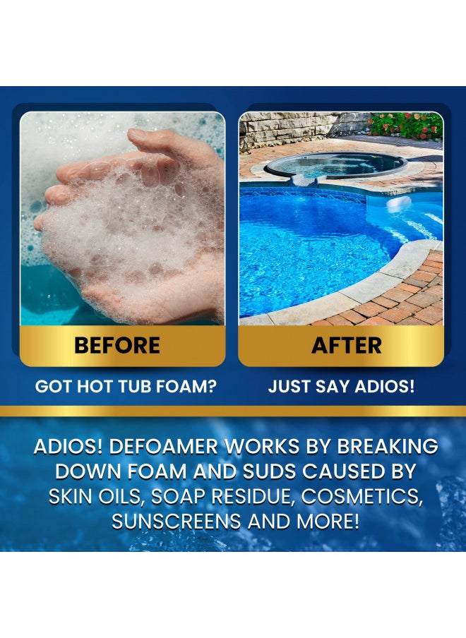 ADIOS! Adios! Hot Tub Defoamer and Anti Foam for Spa and Pools - Quick and Safe Silicone Formula - 32oz  - Image 3
