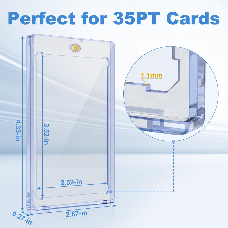 Mlikero 100 ct Magnetic Card Holder for Trading Cards, 35pt Ultra Clear Baseball Card Protectors, Hard Plastic Protectors for Sports and Game Cards - Image 4