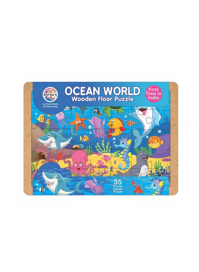 RATNA'S Ratnas Wooden Floor Puzzle Ocean 35 Pieces Jigsaw Puzzle Size 29.5 cm x 21.5 cm for Kids 3+ Years - Image 1