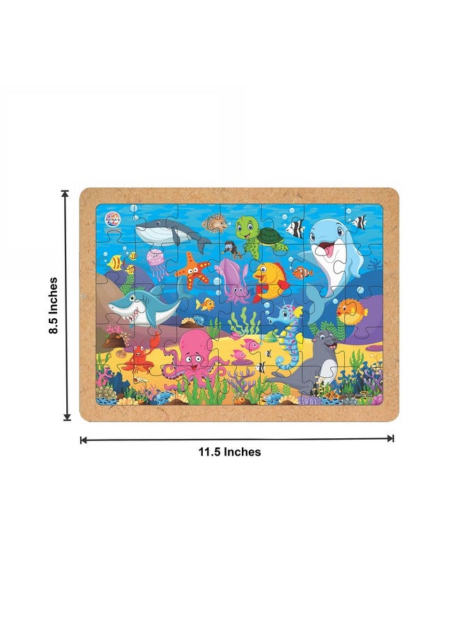 RATNA'S Ratnas Wooden Floor Puzzle Ocean 35 Pieces Jigsaw Puzzle Size 29.5 cm x 21.5 cm for Kids 3+ Years - Image 4