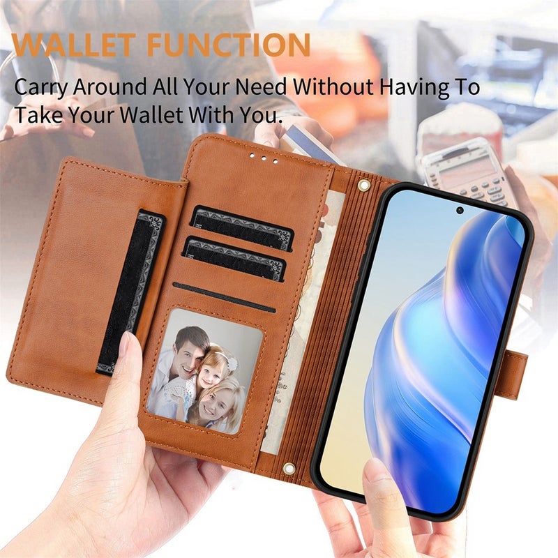 HuHa Protective Cover OnePlus Ace Pro / OnePlus 10T Global Multi-Card Slots Zipper Wallet Leather Phone Case(Brown) - Image 4