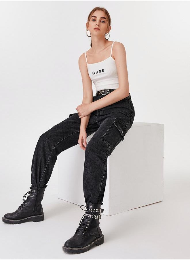 Kotty High Rise Straight Fit Jeans with Pocket Detail by Styli  - Image 1