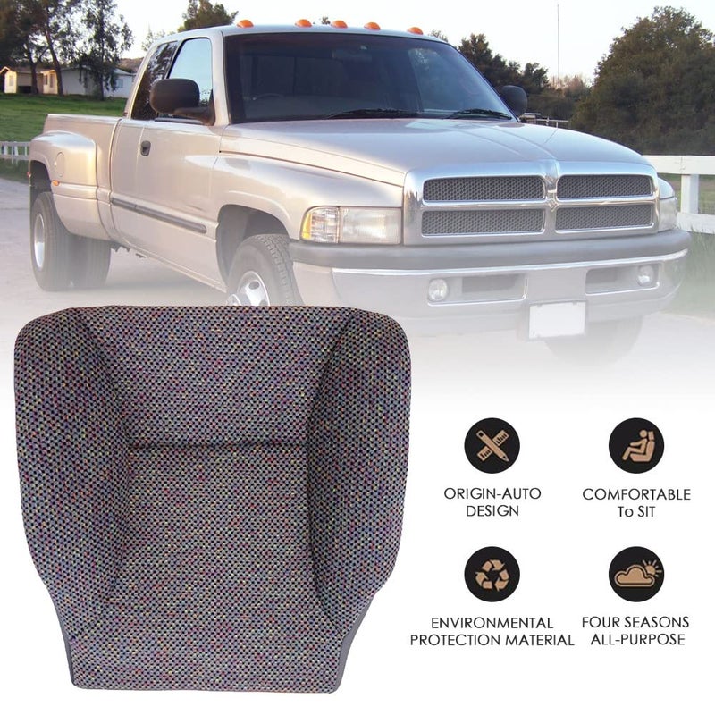 sportuli Gray Driver Side Bottom Cloth Seat Cover Replace for 1998-2002 Dodge Ram 1500 2500 3500 (98-02) - Image 2