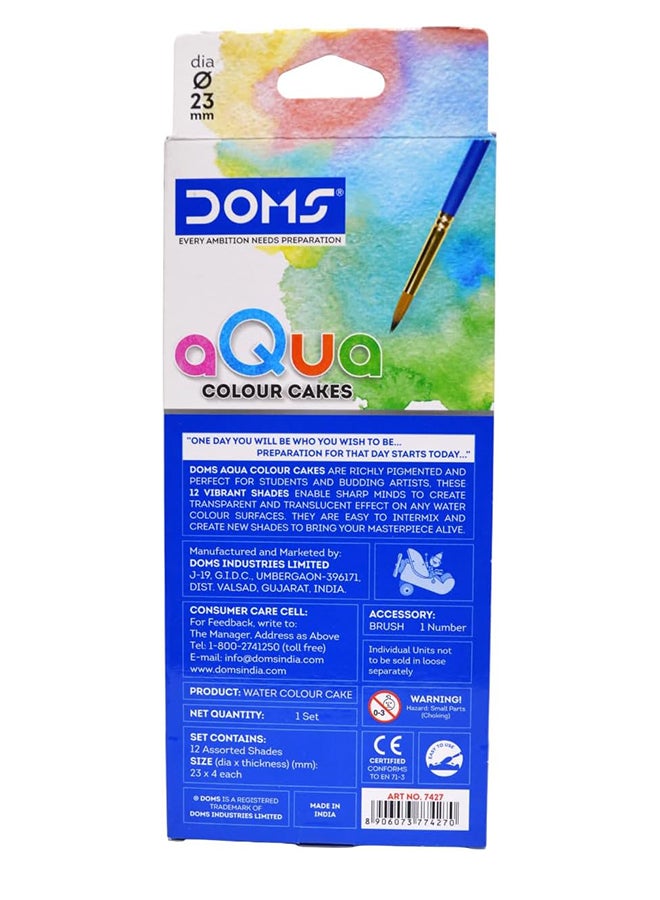DOMS WATER COLOUR CAKES 23MM 12 SHADES - Image 2