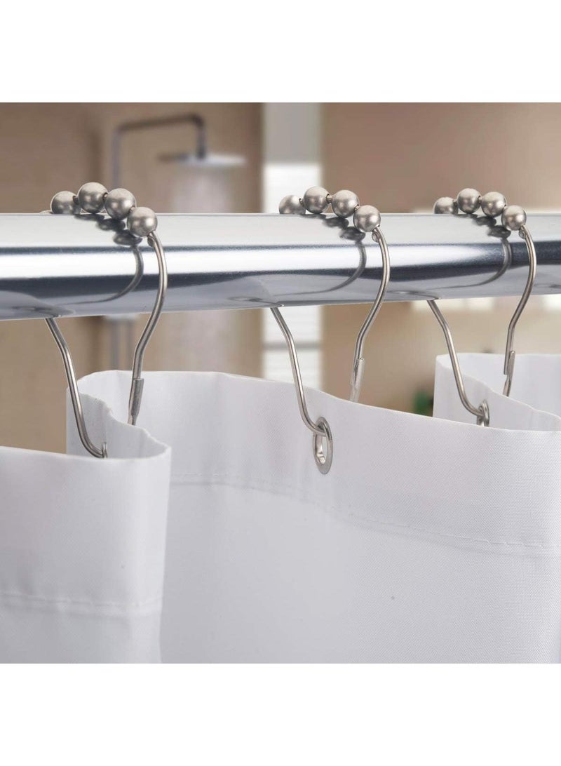 Shower Curtain Rings, Set of 12, Rust-Resistant Metal Shower Hooks Ring Shower Rings for Curtain Rolling Shower Curtain Hooks for Bathroom Shower Rod Shower Curtain Hangers  - Image 5