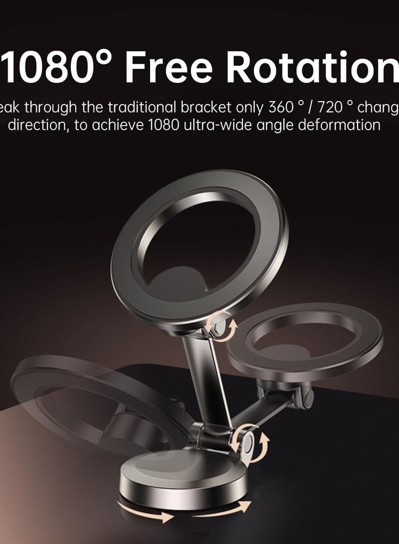 DUSALA Magnetic Phone Holder for Car Fits MagSafe Car Mount, 360° Rotation Car Mount Hands Free Dashboard Mobile Holder, Fit for iPhone 12-15 & All Phones - Image 2