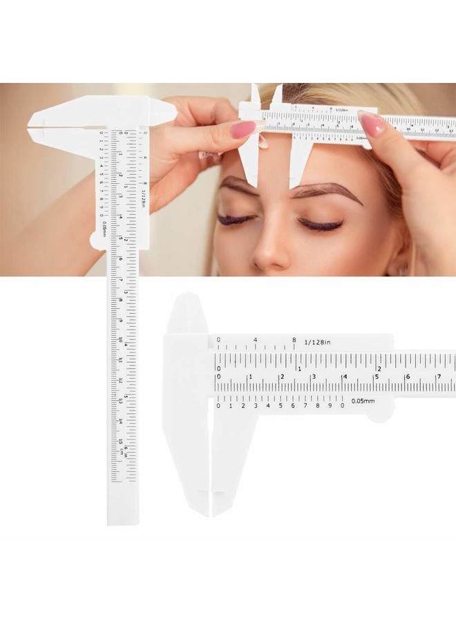 TMISHION Vernier Caliper Waterproof Plastic Eyebrow Permanent Makeup Ruler Students Experimental Measurement Tools For Permanent Makeup Tattoo Eyebrow Line Lip - Image 3