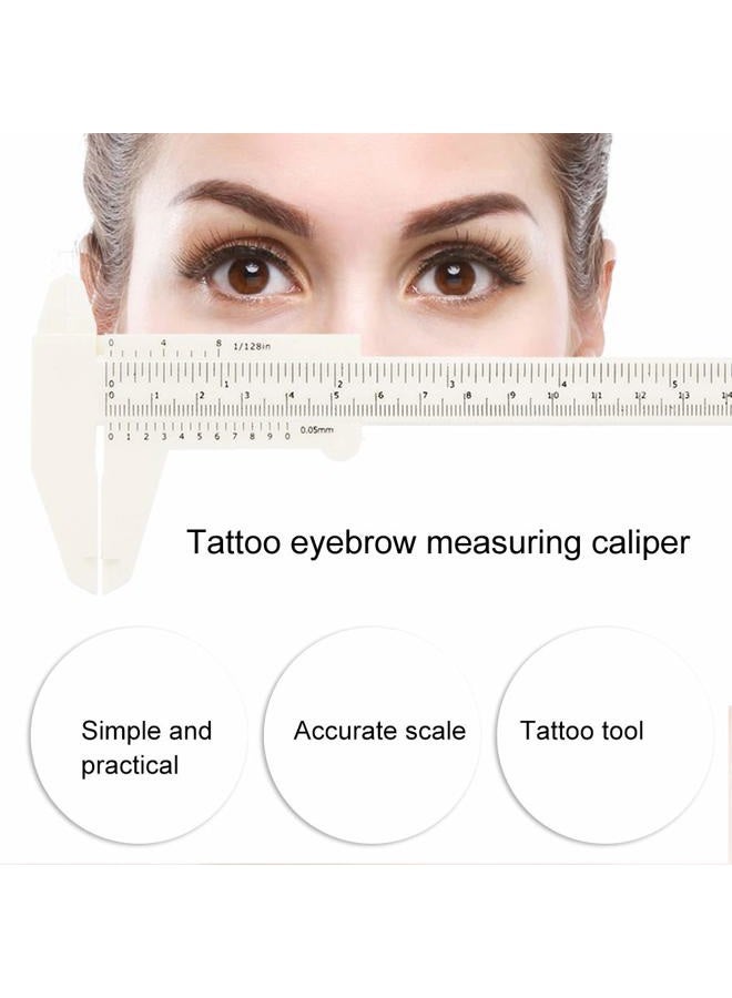 TMISHION Vernier Caliper Waterproof Plastic Eyebrow Permanent Makeup Ruler Students Experimental Measurement Tools For Permanent Makeup Tattoo Eyebrow Line Lip - Image 2