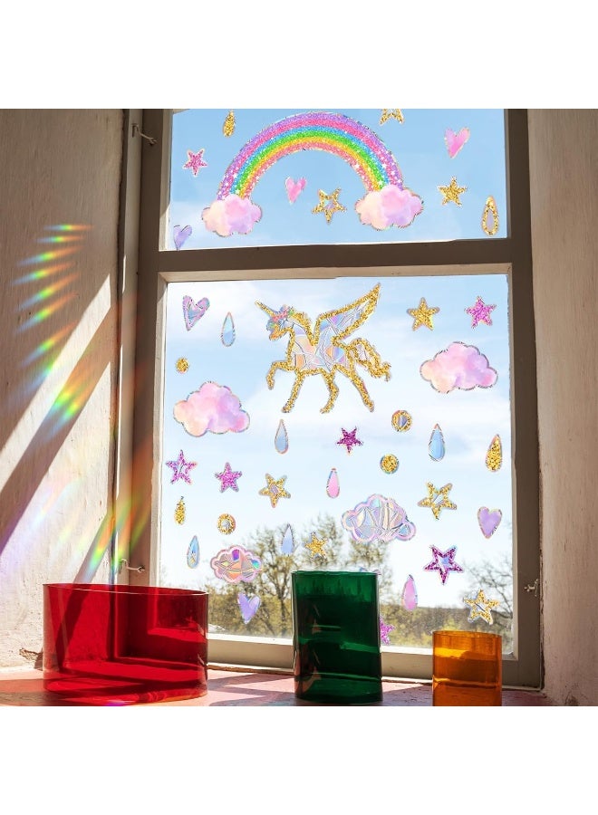Home Trove Sinekong Unicorn Prism Window Sticker, Suncatcher Window Sticker, Rainbow Window Pictures, Self-Adhesive, Reusable, Static Adhesive, Reflective Bird, Anti-Collision Sticker, Window Decoration  - Image 5