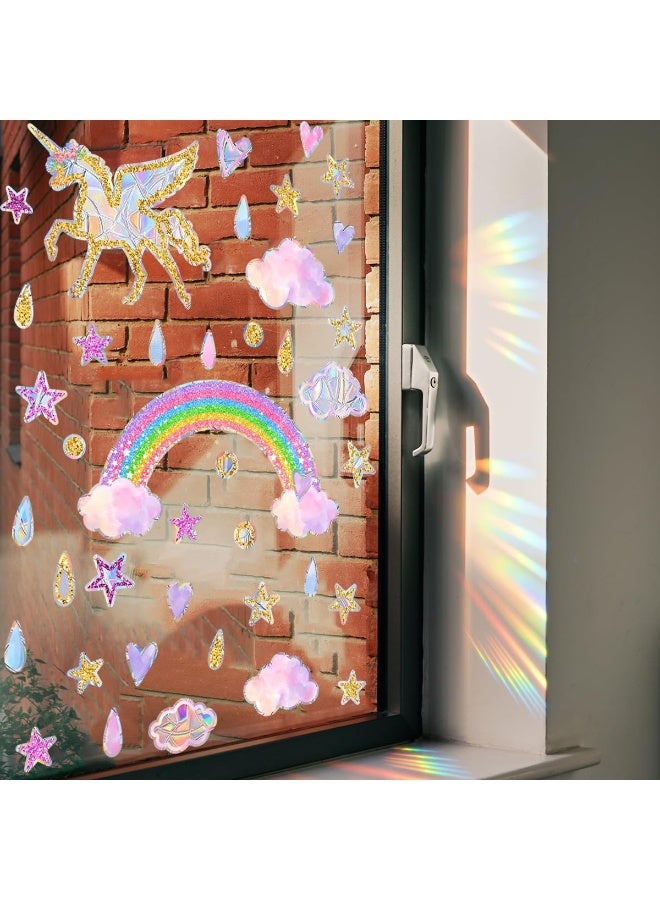 Home Trove Sinekong Unicorn Prism Window Sticker, Suncatcher Window Sticker, Rainbow Window Pictures, Self-Adhesive, Reusable, Static Adhesive, Reflective Bird, Anti-Collision Sticker, Window Decoration  - Image 4