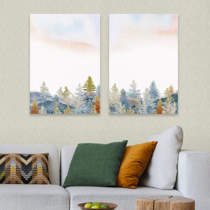 Marktna A double canvas painting with a modern design, total size 100 x 70 cm - Image 1