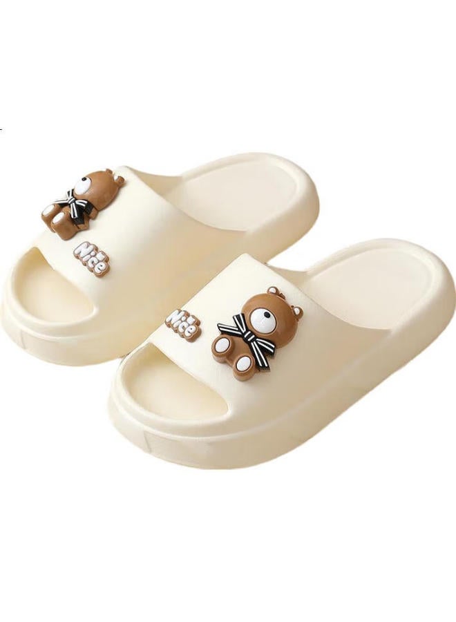 Cartelo Women'S Slippers Home Bathroom Slippers Indoor Outdoor Cool Slippers Bathing One-Word Slippers 1552 White 40-41 - Image 1