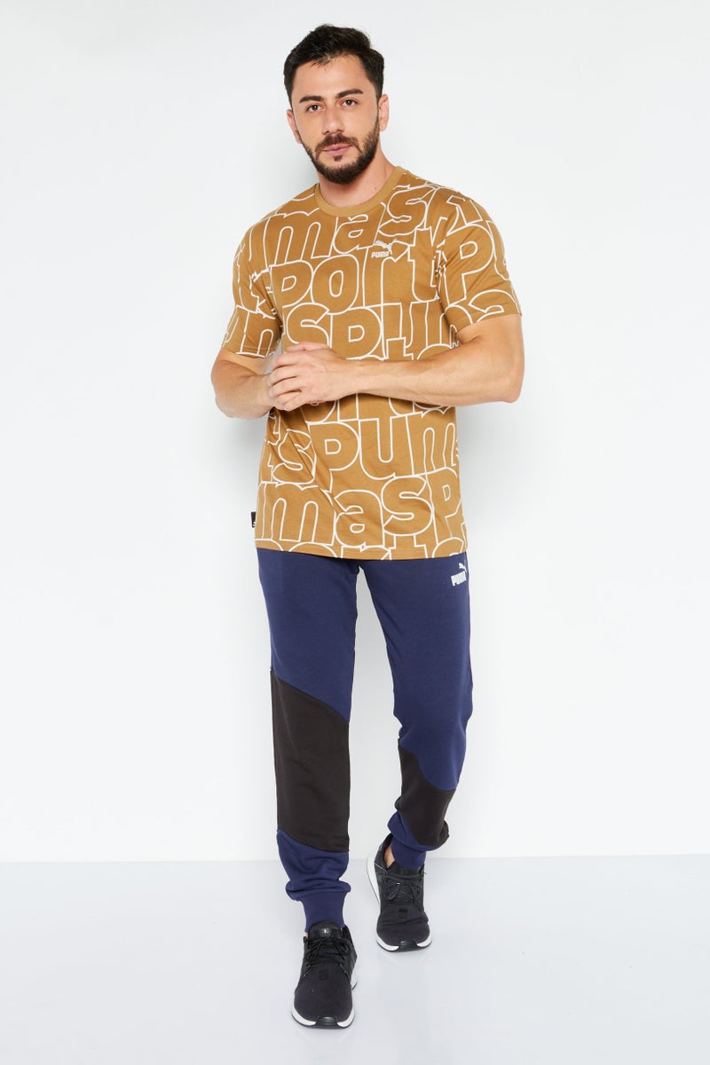 PUMA Men Sportswear Fit Short Sleeve Training T-Shirt, Tan  - Image 3