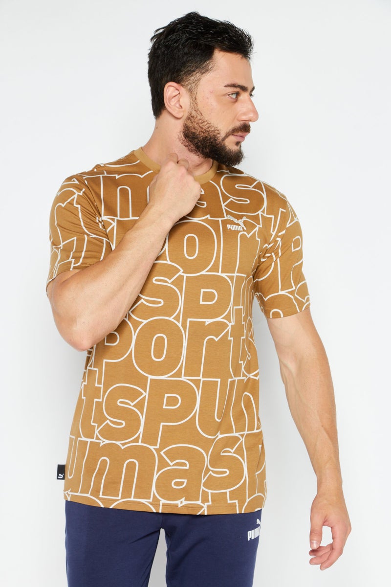 PUMA Men Sportswear Fit Short Sleeve Training T-Shirt, Tan  - Image 1
