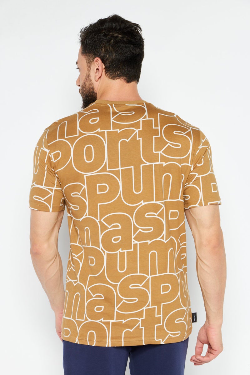 PUMA Men Sportswear Fit Short Sleeve Training T-Shirt, Tan  - Image 4