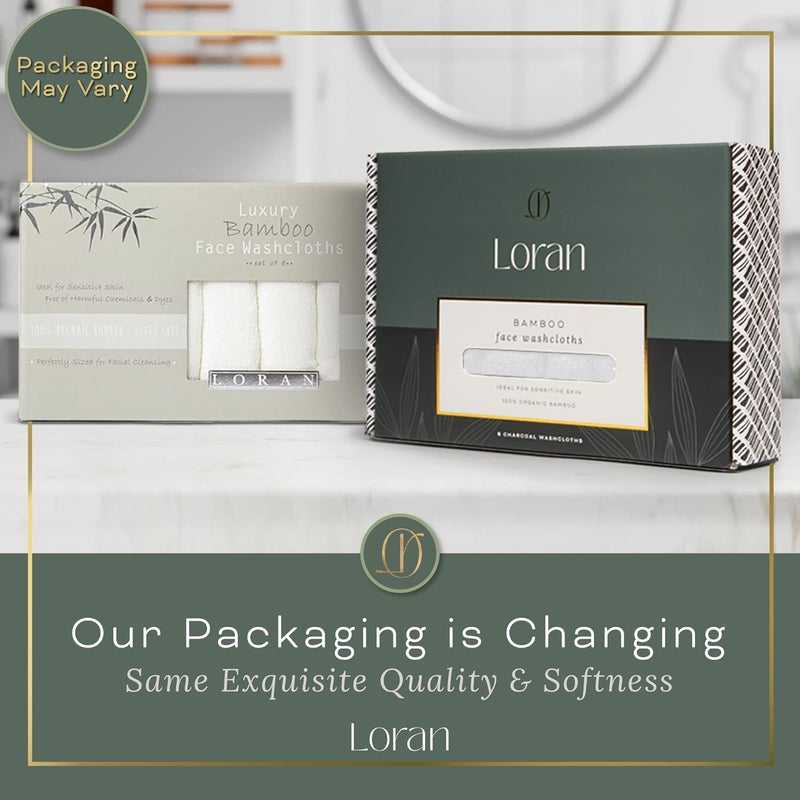 LoRan White Washcloths Set of 6 Soft Facial Cloths 10” x 10” 100% Viscose Derived from Bamboo Spa-Like Feel Silky Face Cloth for Skin Cleansing - Image 5