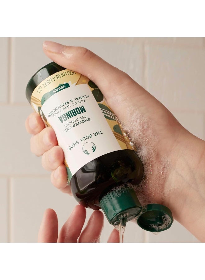 THE BODY SHOP Moringa Shower Gel – Refreshing Floral Cleanse | Suitable for All Skin Types | Soft, Cleansed & Refreshed Skin | Moringa Seed Oil & Organic Aloe Vera, 250 ml - Image 3