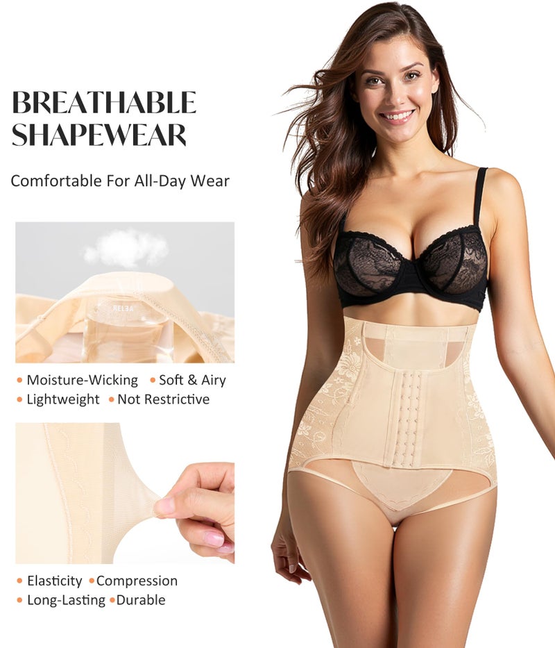 CYDREAM Shapewear Tummy Control Underwear for Women Faja Body Shaper Postpartum High Waisted Slimming Butt Panties Seamless Beige - Image 3
