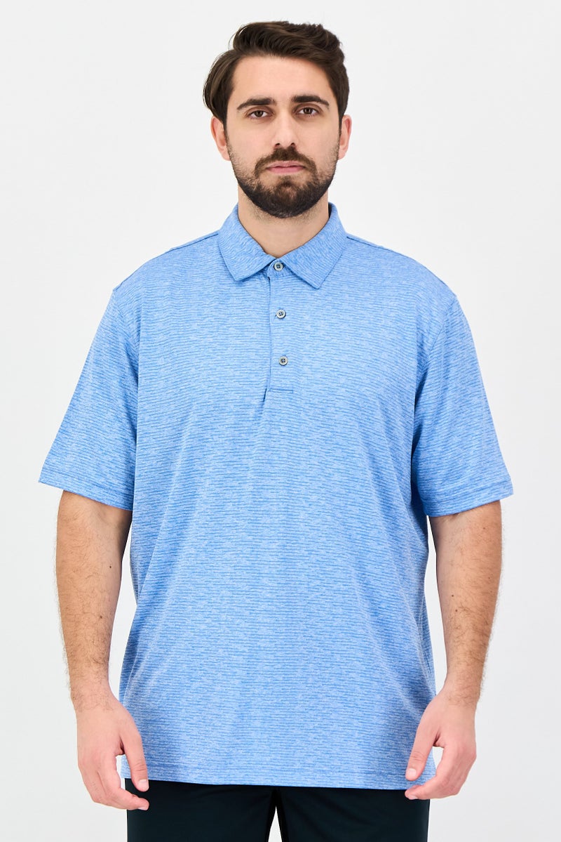 Greg Norman Men Sportswear Fit Short Sleeve Outdoor Polo Shirt, Blue - Image 1