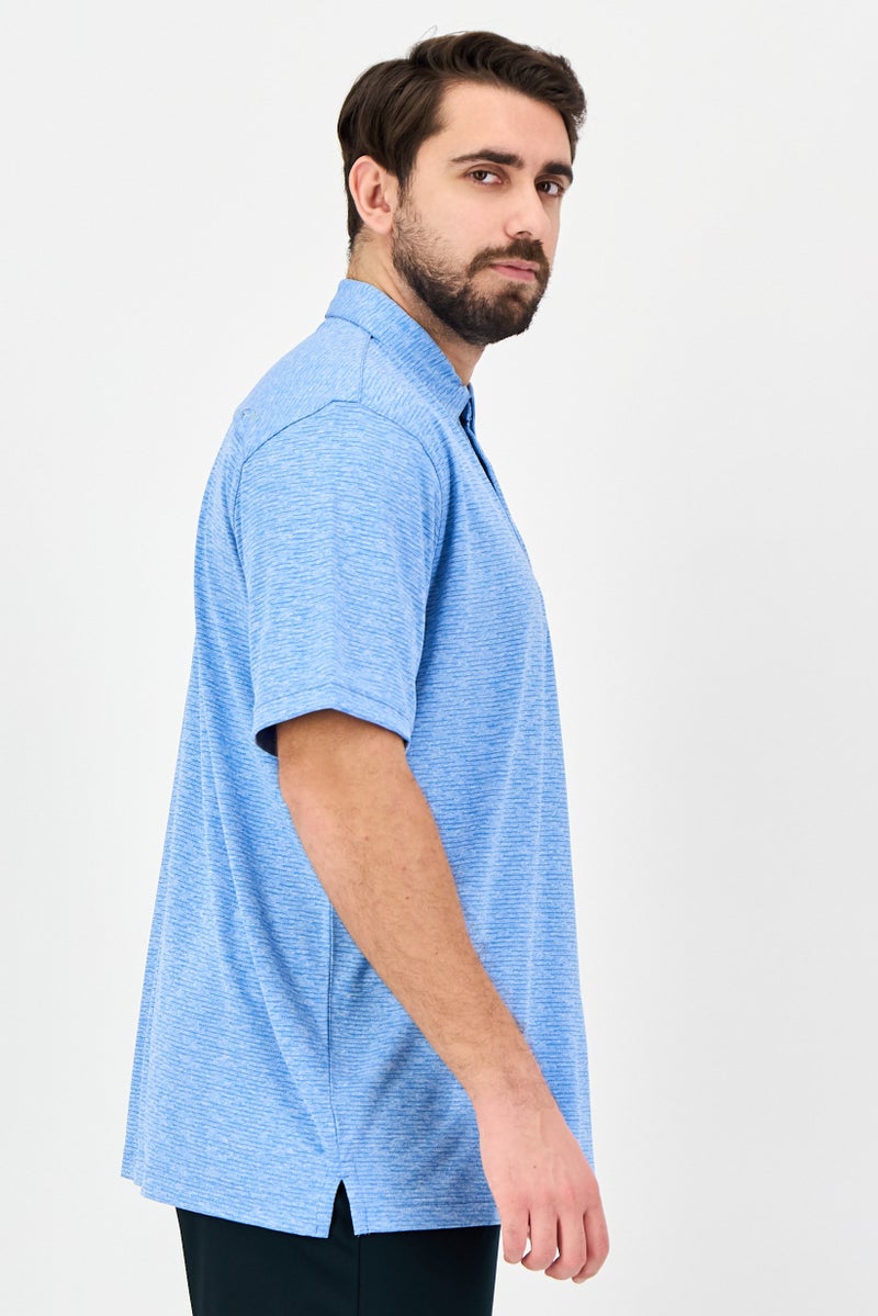 Greg Norman Men Sportswear Fit Short Sleeve Outdoor Polo Shirt, Blue - Image 2