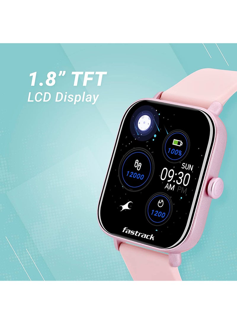 Fastrack Reflex VOX 2.0 Smart Watch|BT Calling|1.8" (4.6 cm) HD Display|Music Storage|TWS Connect|AI Voice|50+ Sports Modes|100+ Watchfaces|BP Monitor|SpO2|Sleep Tracker|Fast Charge|Pink Pink - Image 4