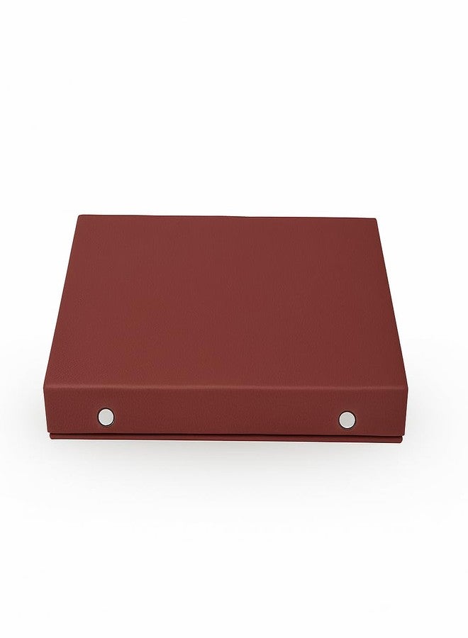 DigiRake Earrings Organizer Box for Women - Maroon Rexine Jewelry Storage with 24 Slots for Studs, Jhumkas & Gold Earrings – Lightweight Earring Box Organizer with Button Lock - Image 4